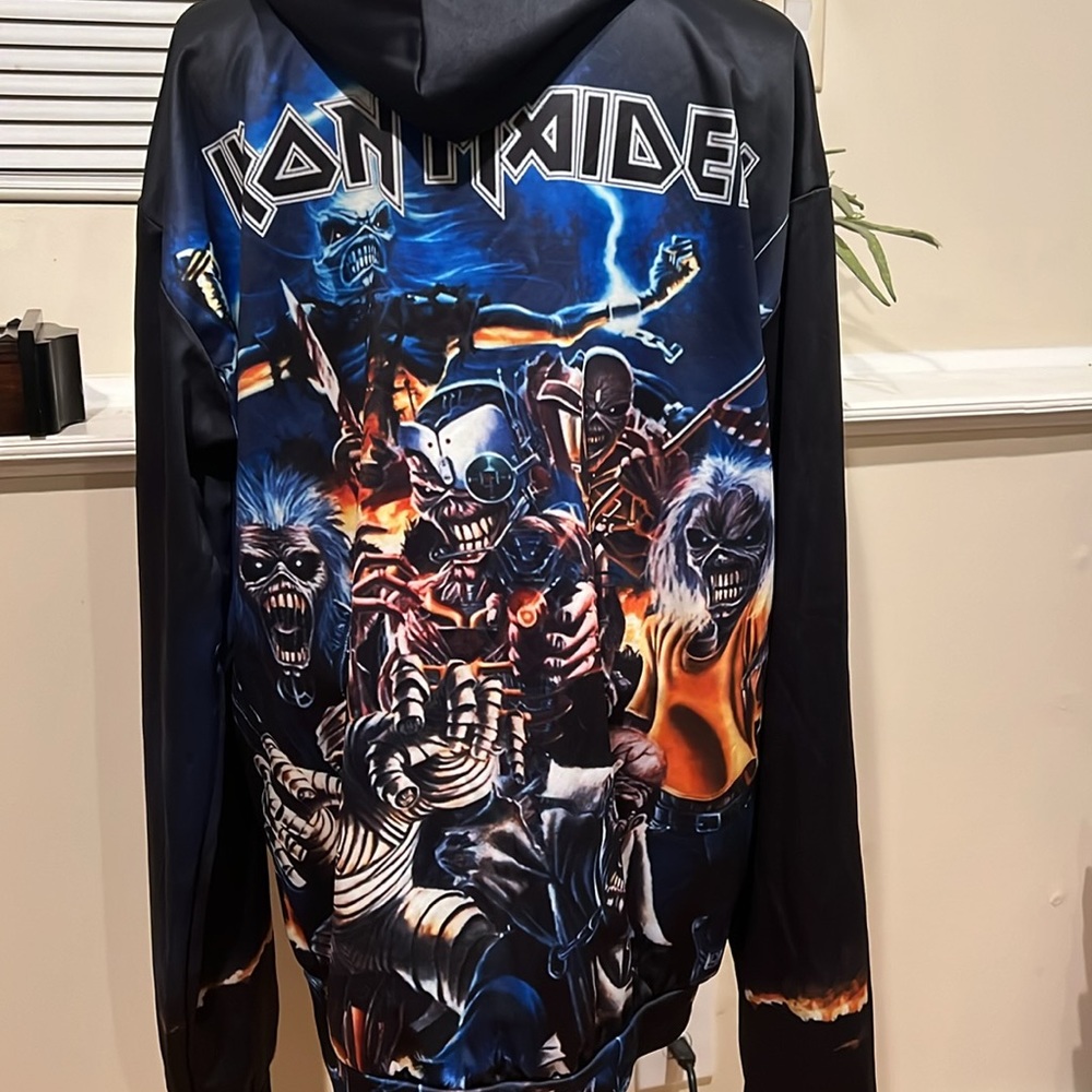 Black Iron Maiden hoodie with front and back graphics size XXL - Picture 4 of 13